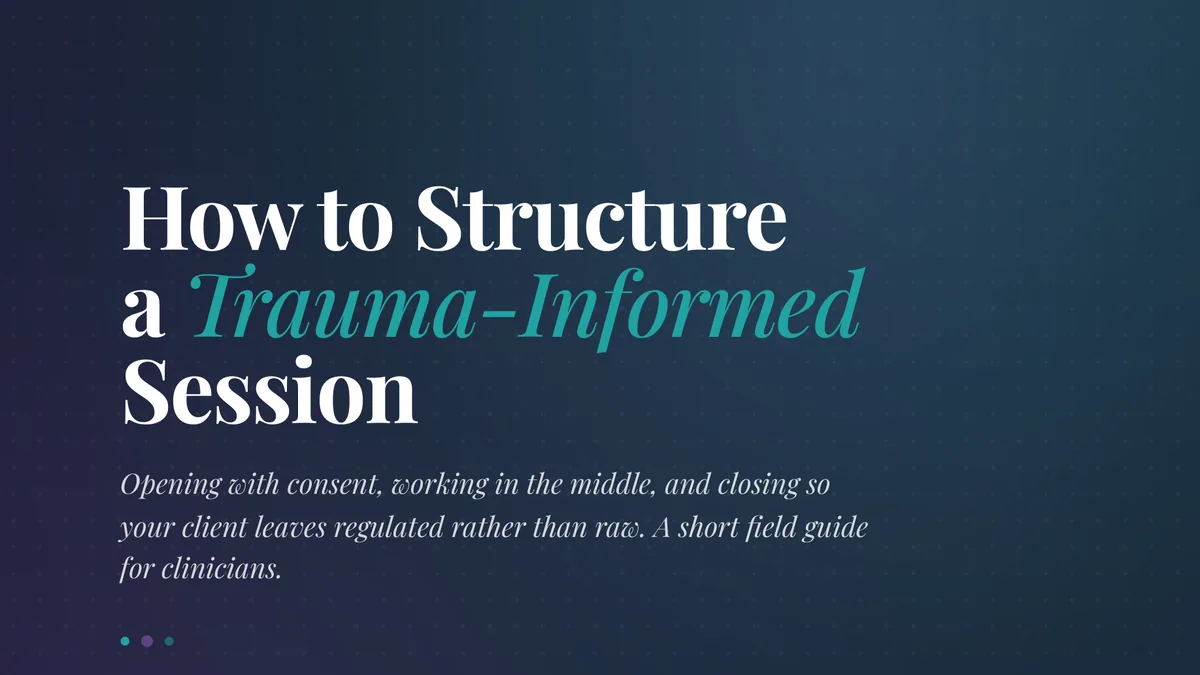Cover of the TSTI field guide How to Structure a Trauma-Informed Session